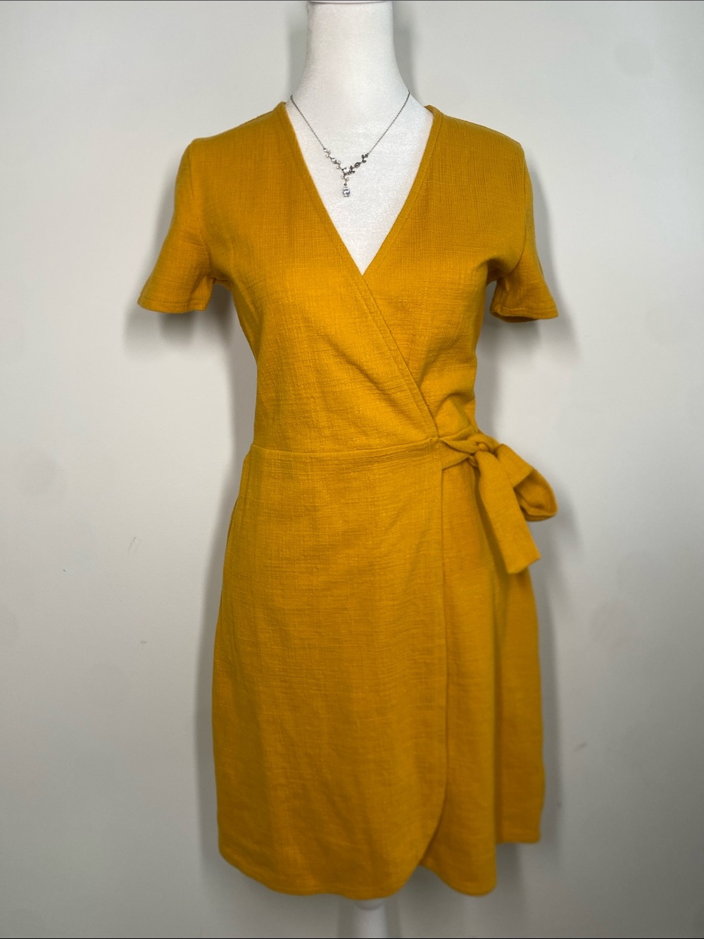 J.Crew wrap dress mustard yellow